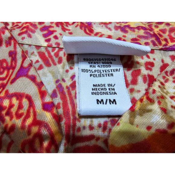 Jaclyn Smith Tops Women’s Orange Button Up Shirt Sleeveless Blouse Size Med - Picture 7 of 7